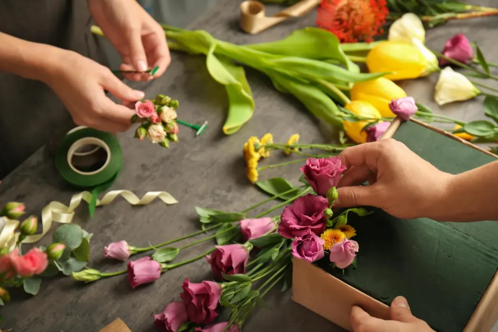 Composition florale à Neuville-aux-Bois